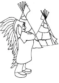 Fisă de colorat cu Indieni de colorat p39