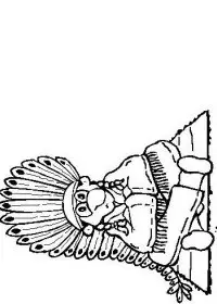 Fisă de colorat cu Indieni de colorat p40