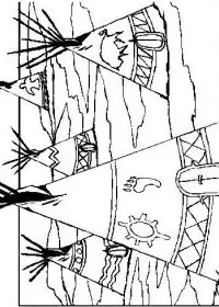 Fisă de colorat cu Indieni de colorat p43