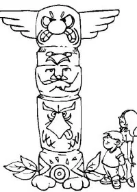 Fisă de colorat cu Indieni de colorat p48