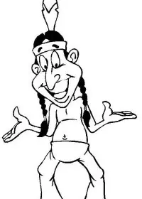 Fisă de colorat cu Indieni de colorat p51