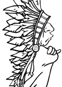 Fisă de colorat cu Indieni de colorat p53