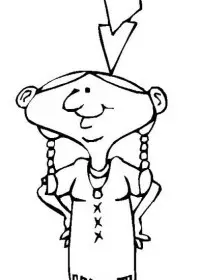 Fisă de colorat cu Indieni de colorat p55