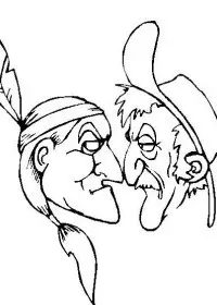 Fisă de colorat cu Indieni de colorat p58