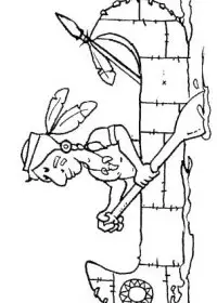 Fisă de colorat cu Indieni de colorat p59