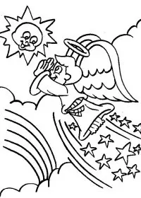 Fisă de colorat cu Ingerasi de colorat p04