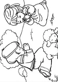 Fisă de colorat cu Ingerasi de colorat p05