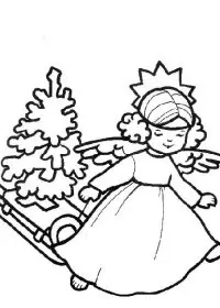 Fisă de colorat cu Ingerasi de colorat p07