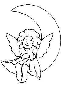 Fisă de colorat cu Ingerasi de colorat p08