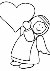 Fisă de colorat cu Ingerasi de colorat p09