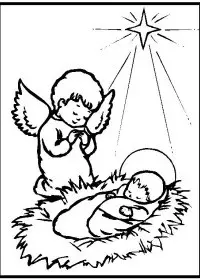 Fisă de colorat cu Ingerasi de colorat p11