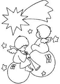 Fisă de colorat cu Ingerasi de colorat p19