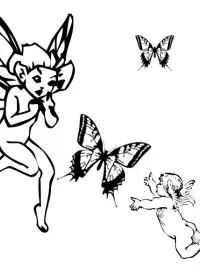 Fisă de colorat cu Ingerasi de colorat p22