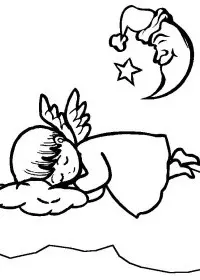 Fisă de colorat cu Ingerasi de colorat p23