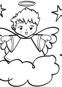 Fisă de colorat cu Ingerasi de colorat p35