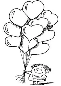 Fisă de colorat cu Inimioare de colorat p04