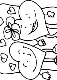 Fisă de colorat cu Inimioare de colorat p08