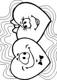 Fisă de colorat cu Inimioare de colorat p14