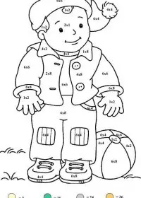 Fisă de colorat cu Inmultim si coloram de colorat p02