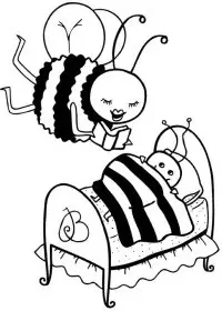 Fisă de colorat cu Insecte albinute de colorat p07