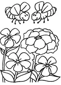 Fisă de colorat cu Insecte albinute de colorat p10