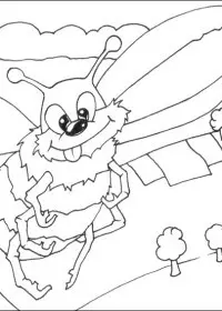 Fisă de colorat cu Insecte albinute de colorat p13