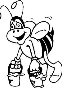 Fisă de colorat cu Insecte albinute de colorat p16