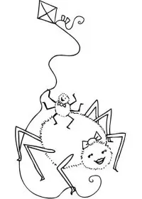 Fisă de colorat cu Insecte paianjeni de colorat p02