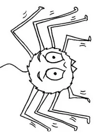Fisă de colorat cu Insecte paianjeni de colorat p03