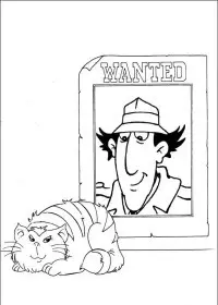 Fisă de colorat cu Inspector gadget de colorat p06