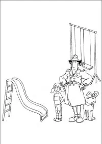 Fisă de colorat cu Inspector gadget de colorat p12