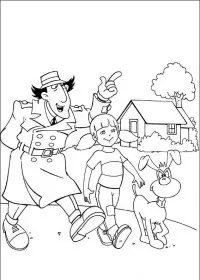 Fisă de colorat cu Inspector gadget de colorat p14