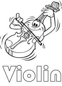 Fisă de colorat cu Instrumente muzicale de colorat p14