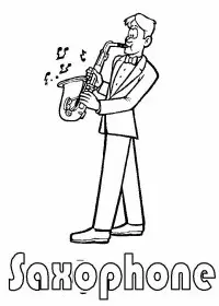Fisă de colorat cu Instrumente muzicale de colorat p16