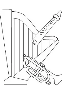 Fisă de colorat cu Instrumente muzicale de colorat p44