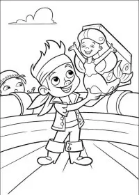 Fisă de colorat cu Jake si piratii din tara de nicaieri de colorat p18