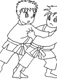 Fisă de colorat cu Judo de colorat p06