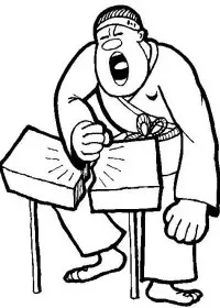 Fisă de colorat cu Judo de colorat p08