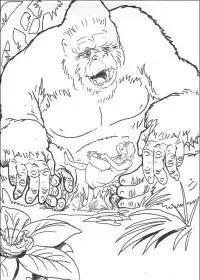 Fisă de colorat cu King kong de colorat p06