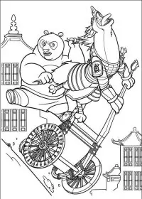 Fisă de colorat cu Kung fu panda de colorat p02