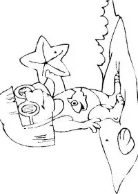 Fisă de colorat cu La mare de colorat p02