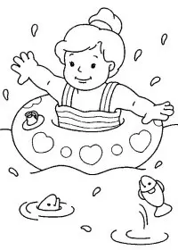 Fisă de colorat cu La mare de colorat p03