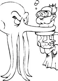 Fisă de colorat cu La mare de colorat p07