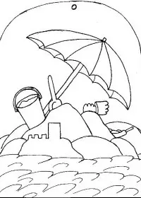 Fisă de colorat cu La mare de colorat p09