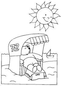 Fisă de colorat cu La mare de colorat p10