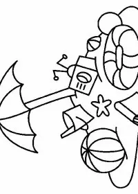 Fisă de colorat cu La mare de colorat p13