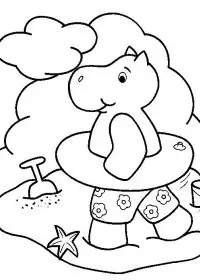 Fisă de colorat cu La mare de colorat p22