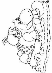 Fisă de colorat cu La mare de colorat p42