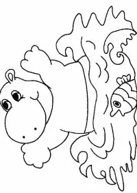 Fisă de colorat cu La mare de colorat p45