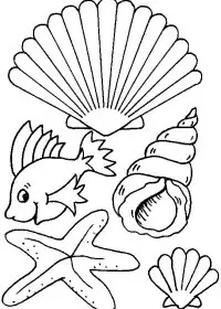 Fisă de colorat cu La mare de colorat p60